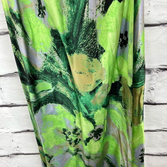 Topshop Women's Size 10 Green Floral Cami Slip Midi Dress - Picture 5 of 9